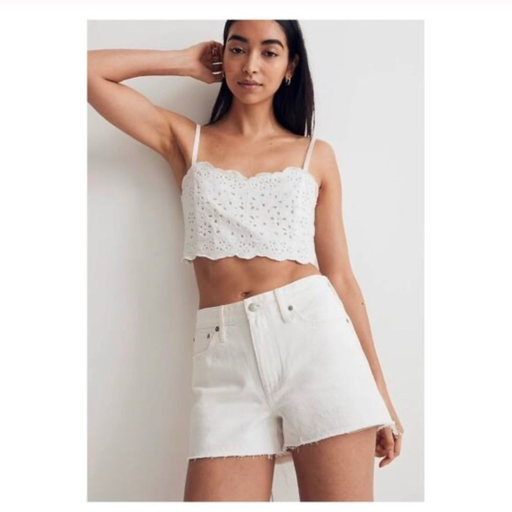 Madewell Relaxed Fit Mid-Rise Raw Edge Shorts Sz 32 NWT